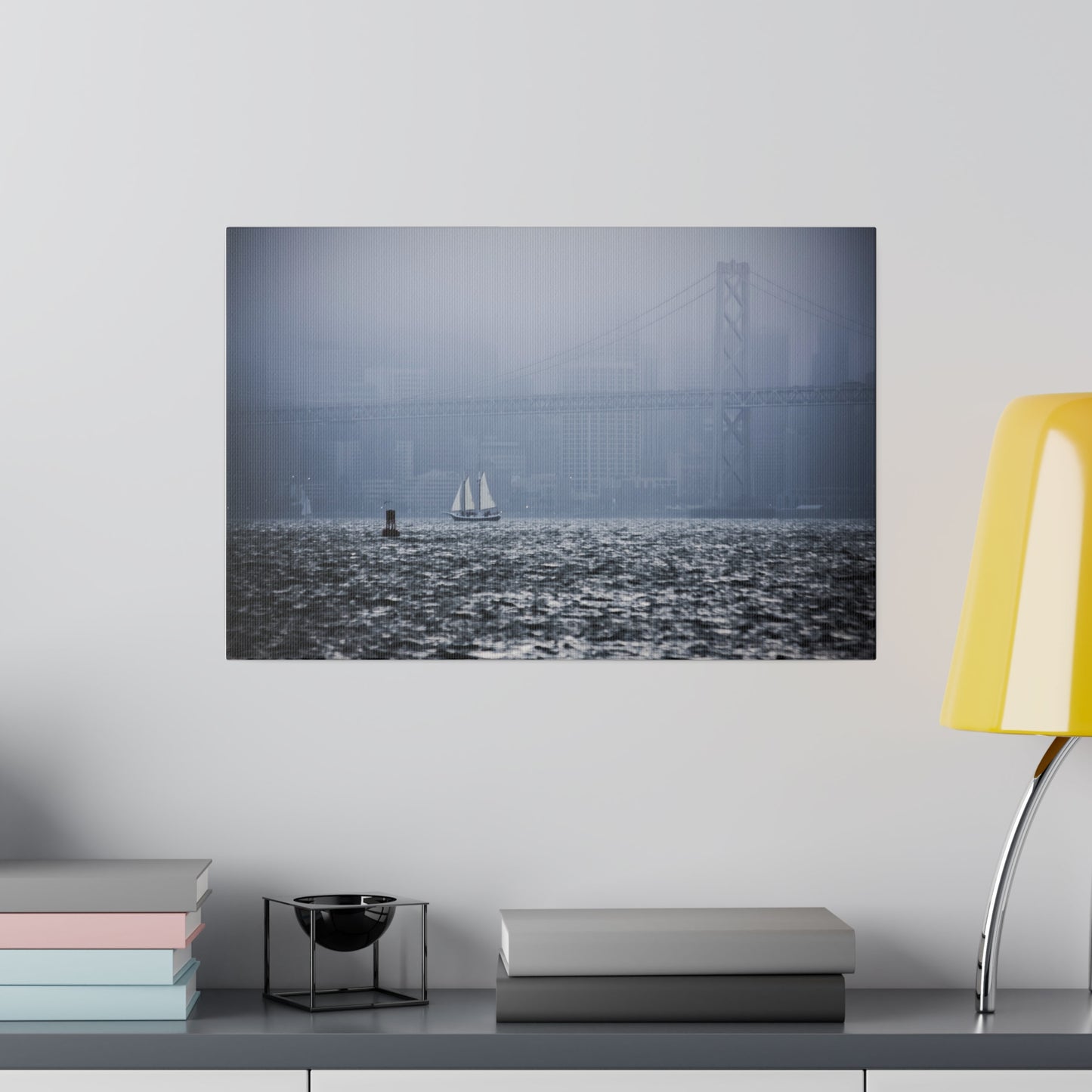 Bay Crossing: A Solitary Silhouette - Canvas