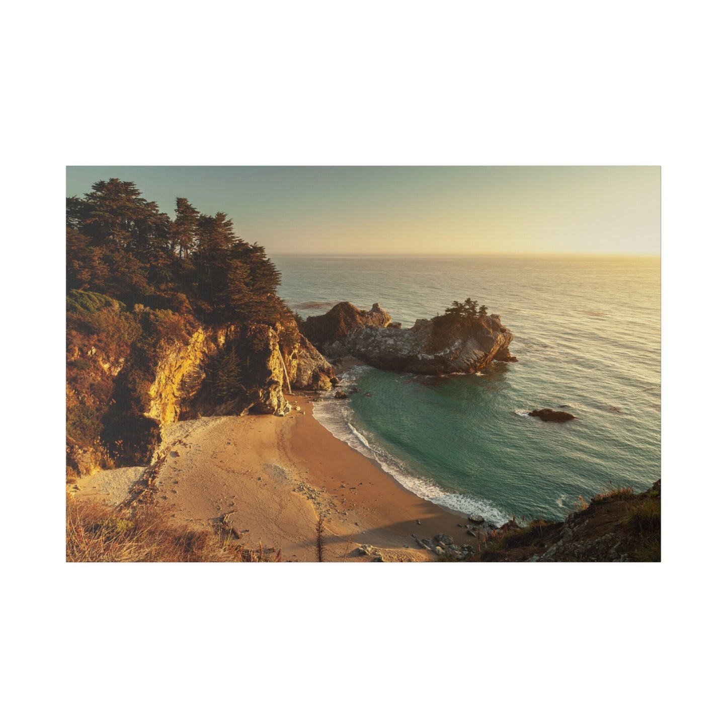 Golden Embrace: McWay Cove at Sunset - Canvas