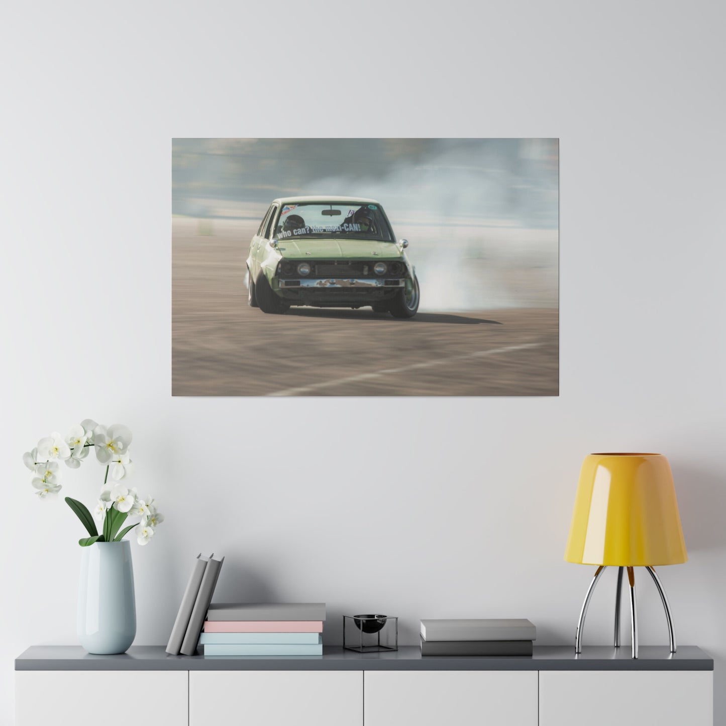 Green Machine Drifting - Canvas