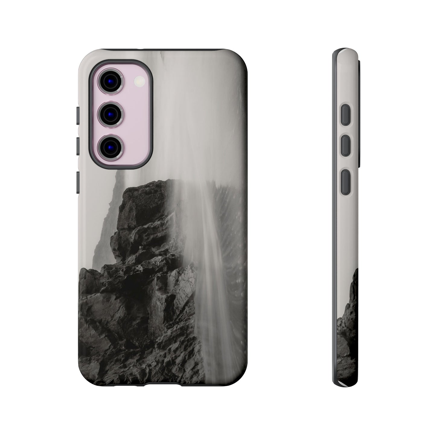 Tranquil Tides: A Black and White Seascape - Phone Case