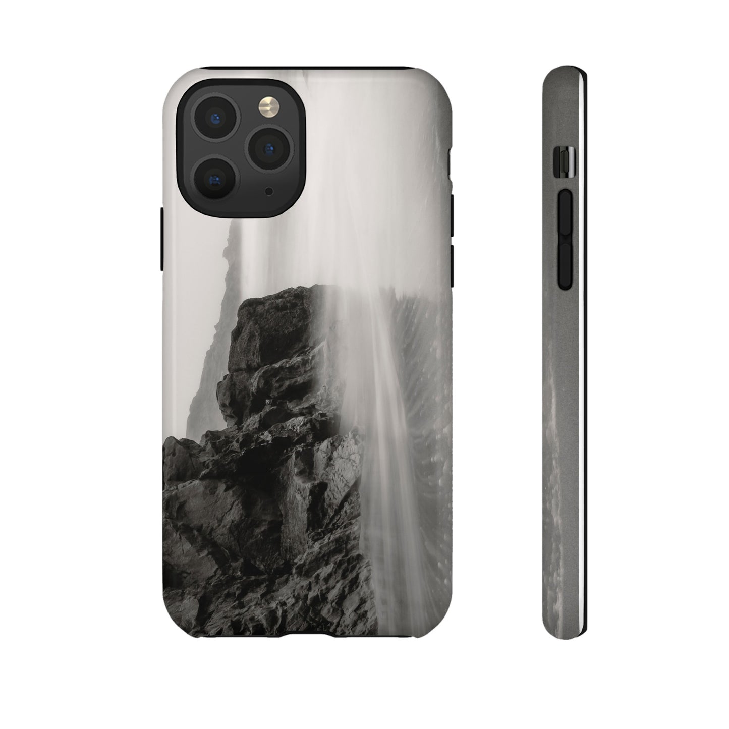 Tranquil Tides: A Black and White Seascape - Phone Case