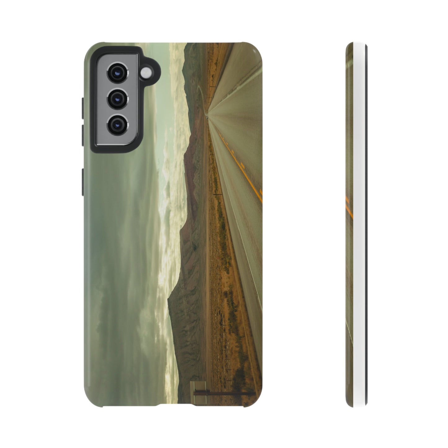 Lonely Highway in Wyoming - Phone Case