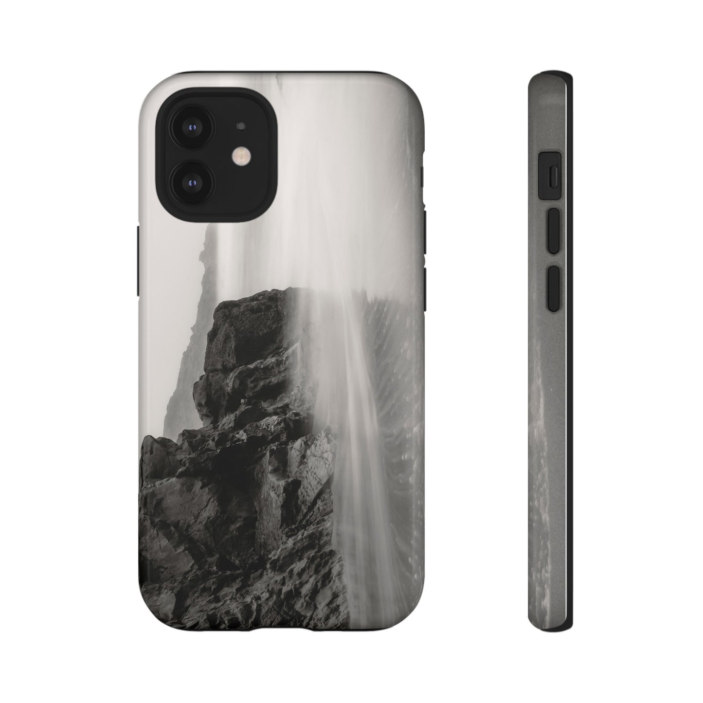 Tranquil Tides: A Black and White Seascape - Phone Case