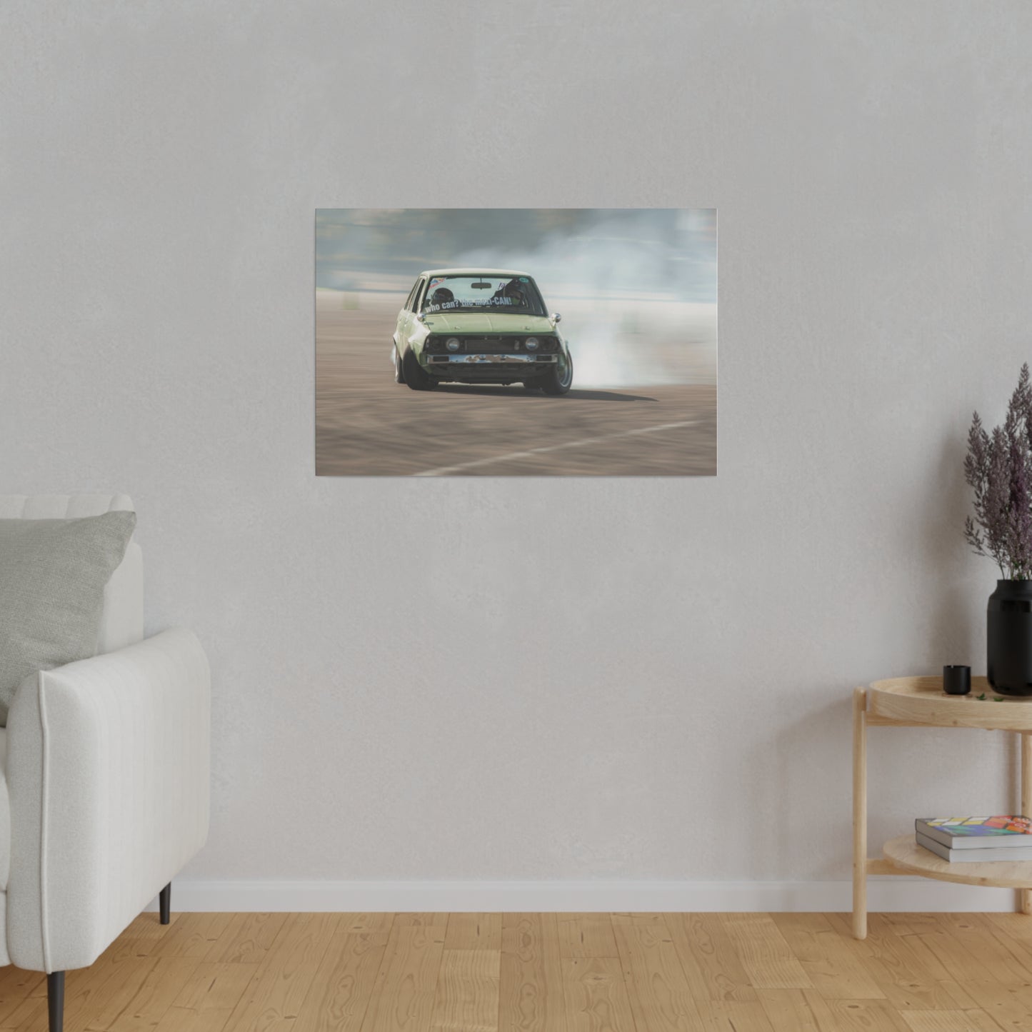 Green Machine Drifting - Canvas