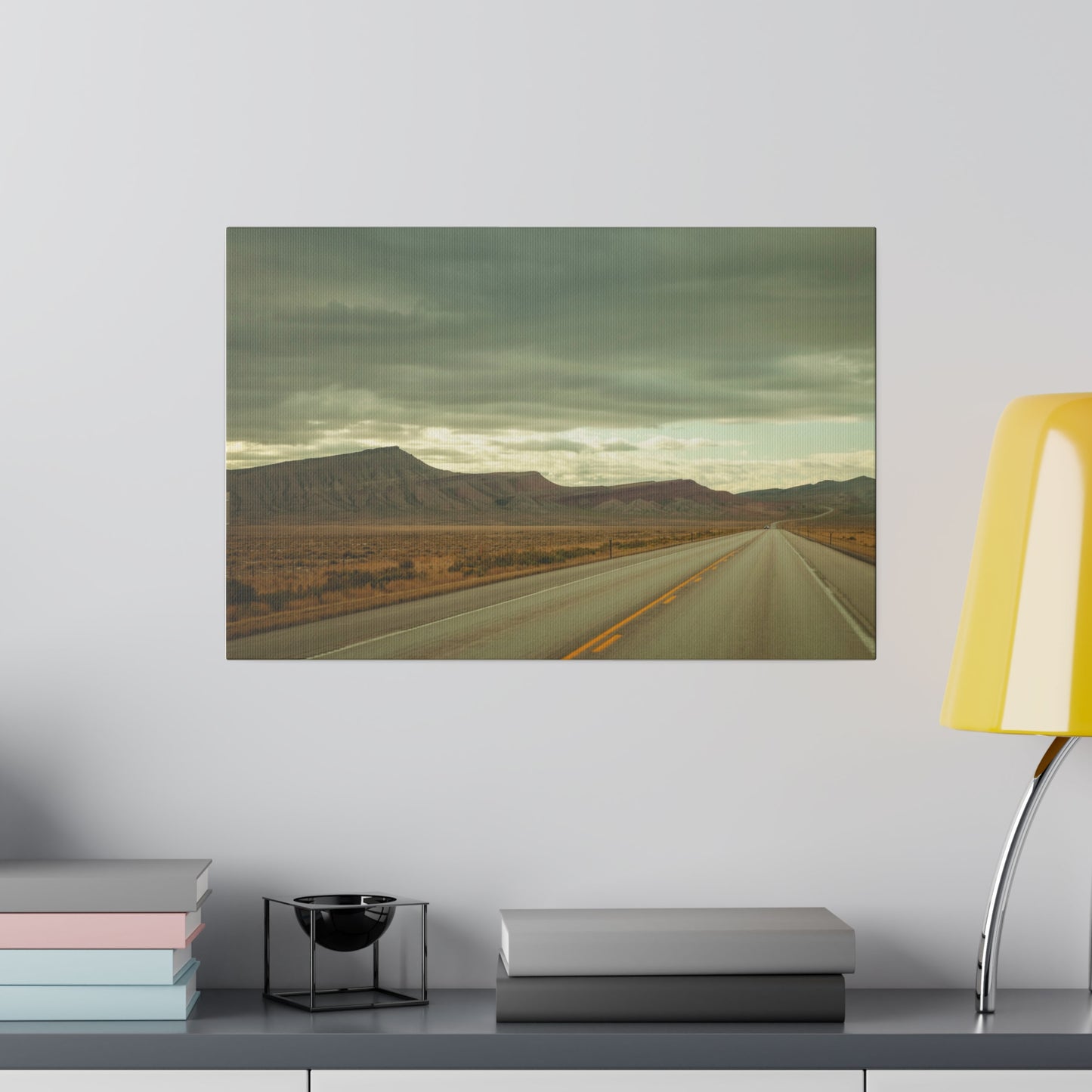 Lonely Highway in Wyoming - Canvas