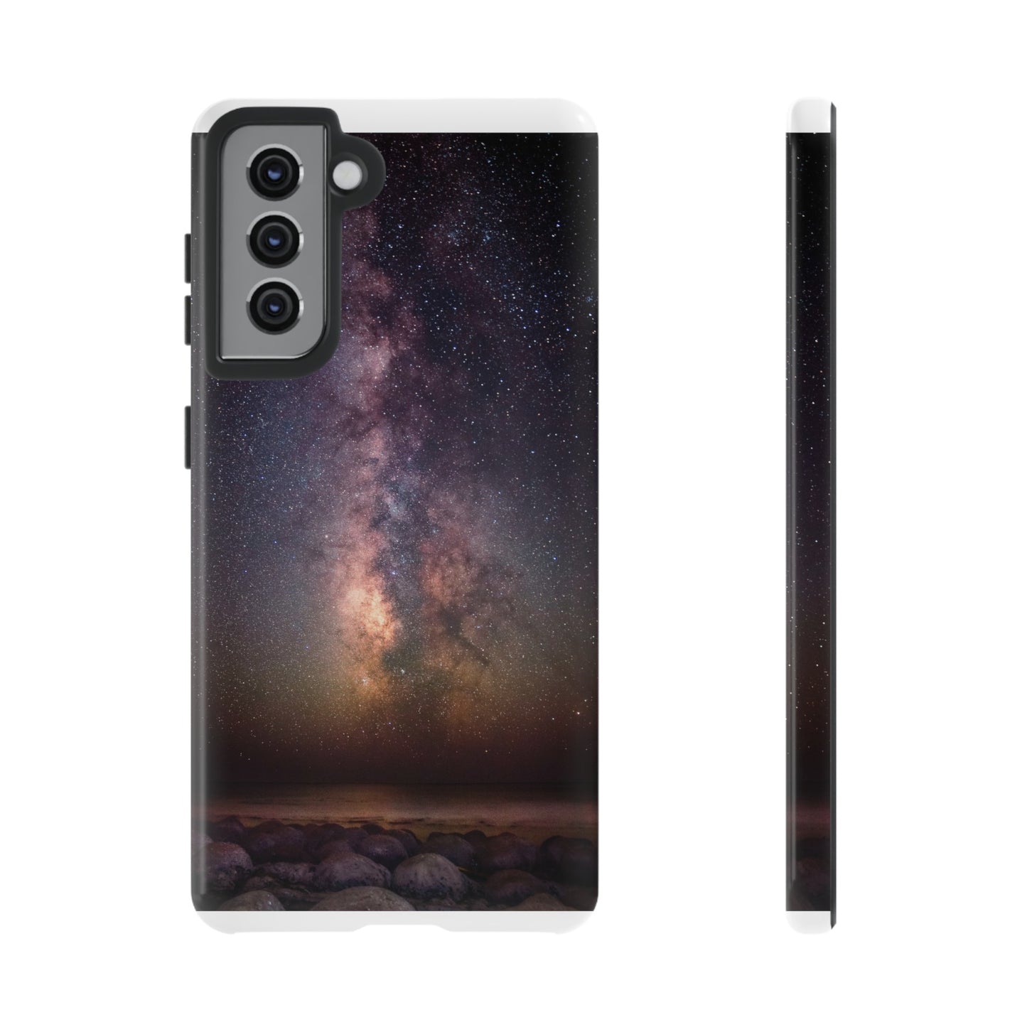 Milky Way Over Bowling Ball Beach - Phone Case