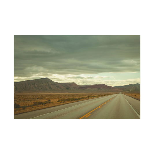 Lonely Highway in Wyoming - Poster