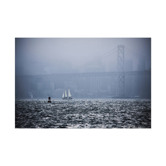 Bay Crossing: A Solitary Silhouette - Poster