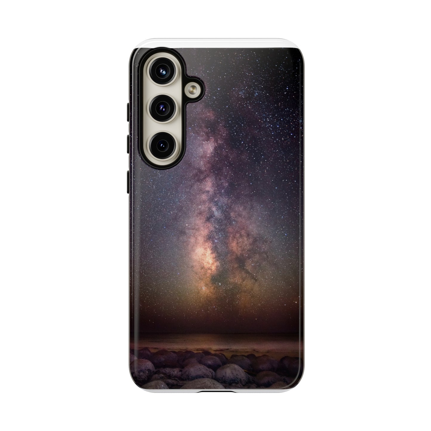 Milky Way Over Bowling Ball Beach - Phone Case