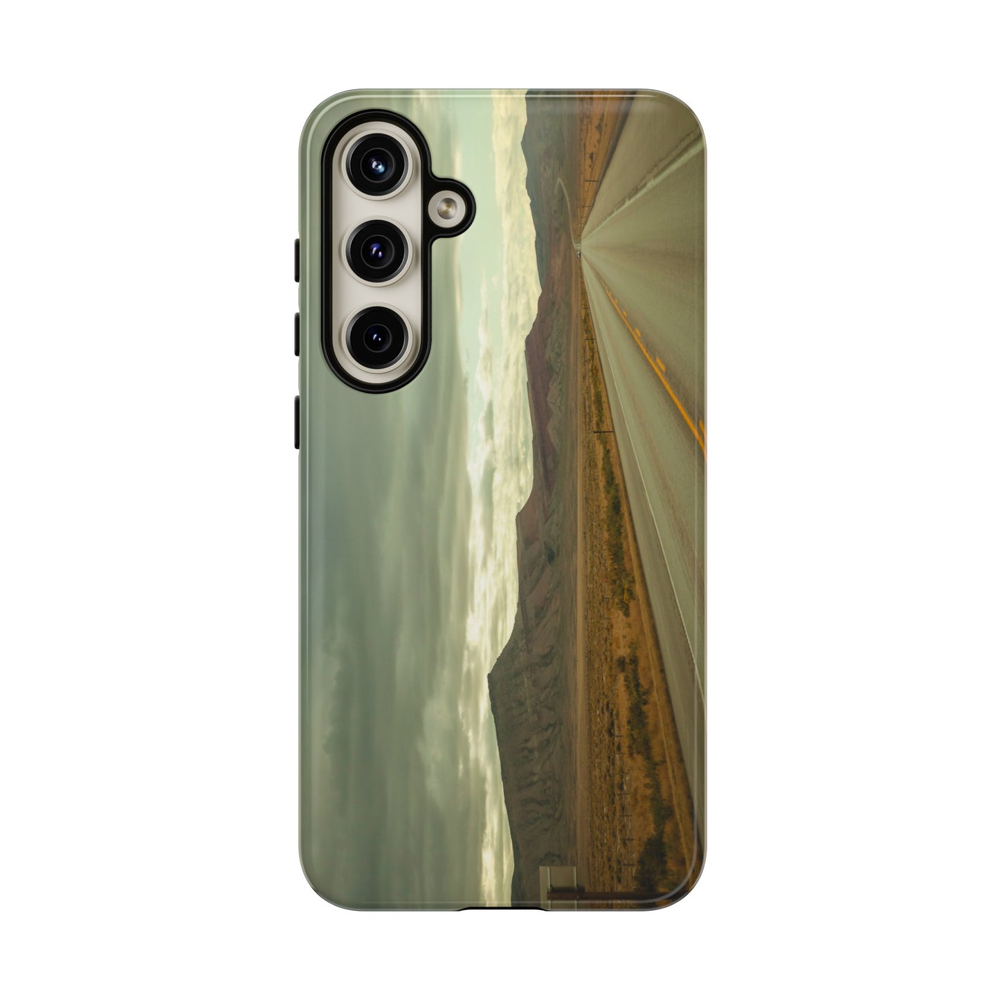 Lonely Highway in Wyoming - Phone Case