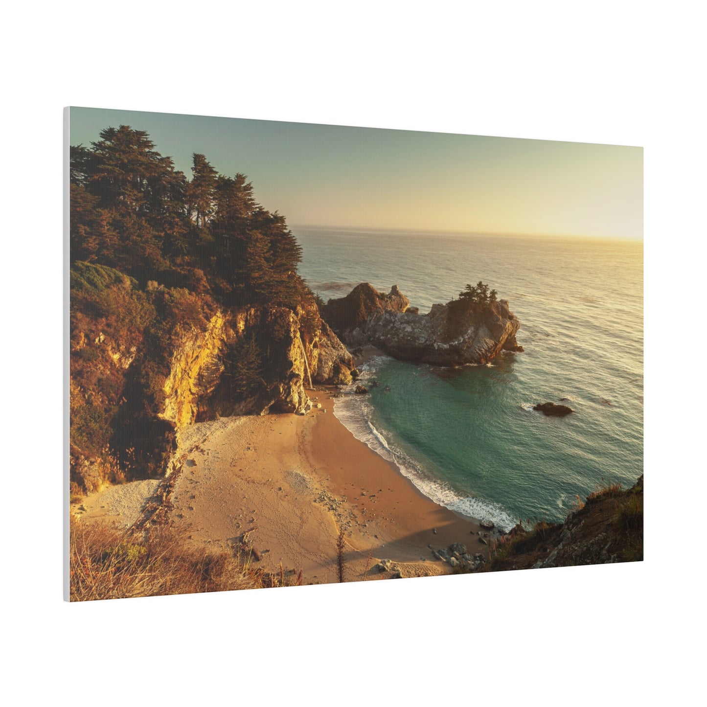 Golden Embrace: McWay Cove at Sunset - Canvas