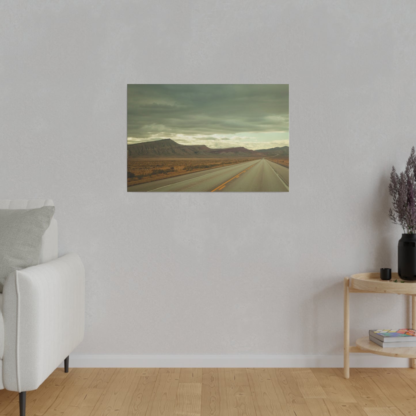 Lonely Highway in Wyoming - Canvas