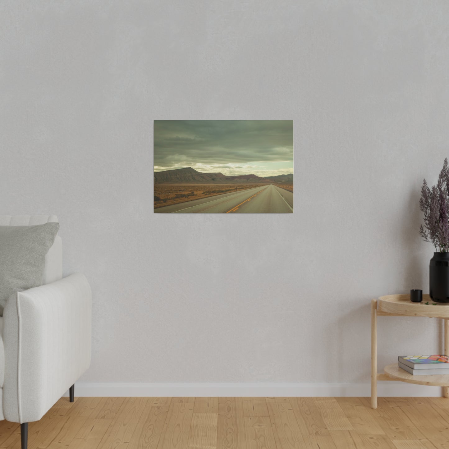 Lonely Highway in Wyoming - Canvas