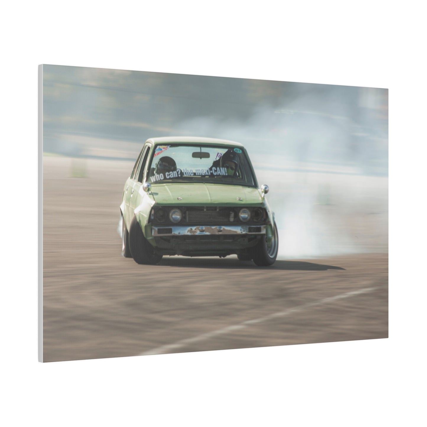 Green Machine Drifting - Canvas