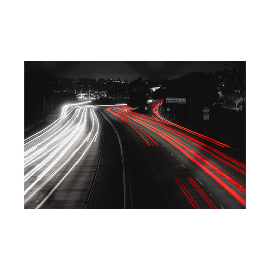 Freeway Light Streaks - Poster