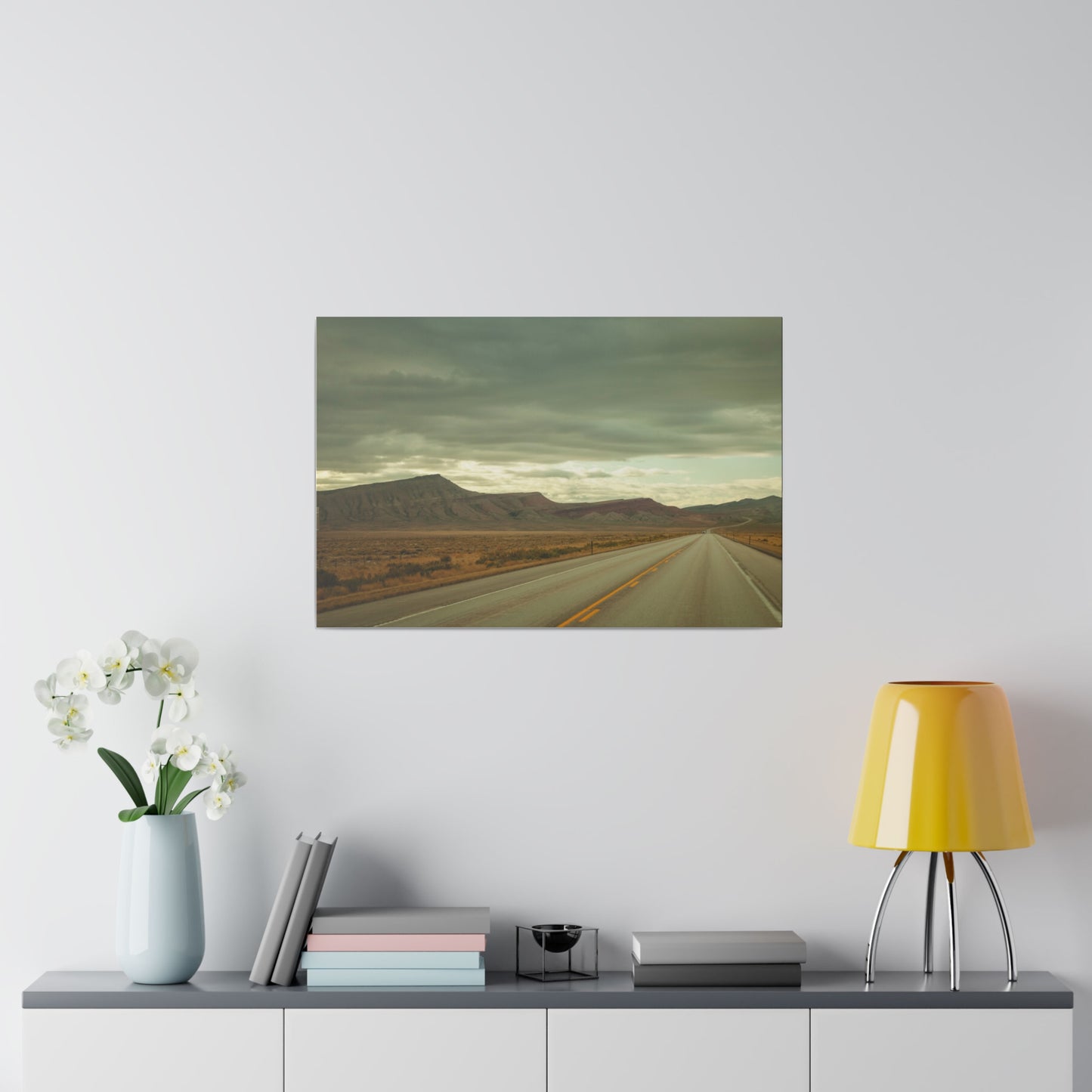 Lonely Highway in Wyoming - Canvas