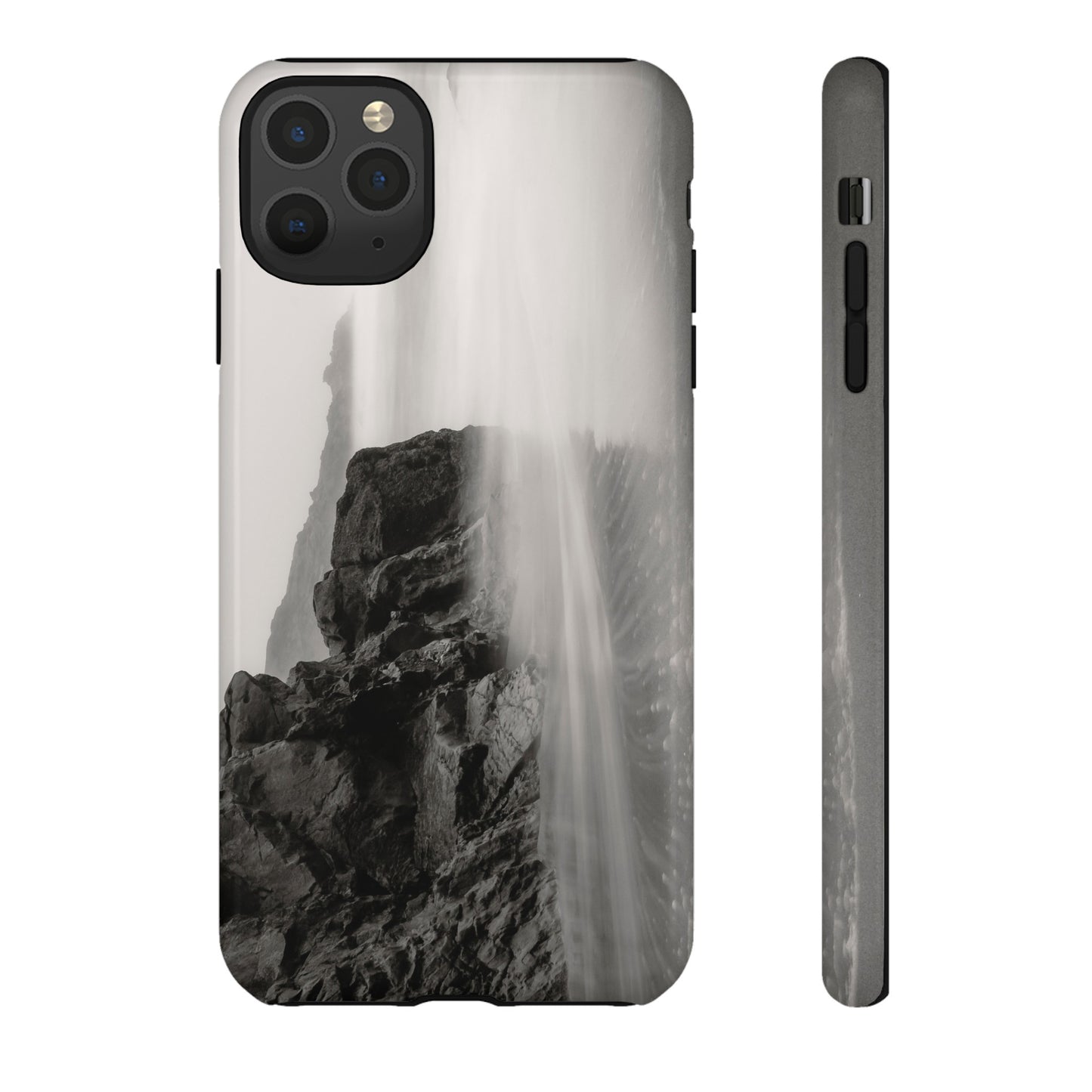 Tranquil Tides: A Black and White Seascape - Phone Case