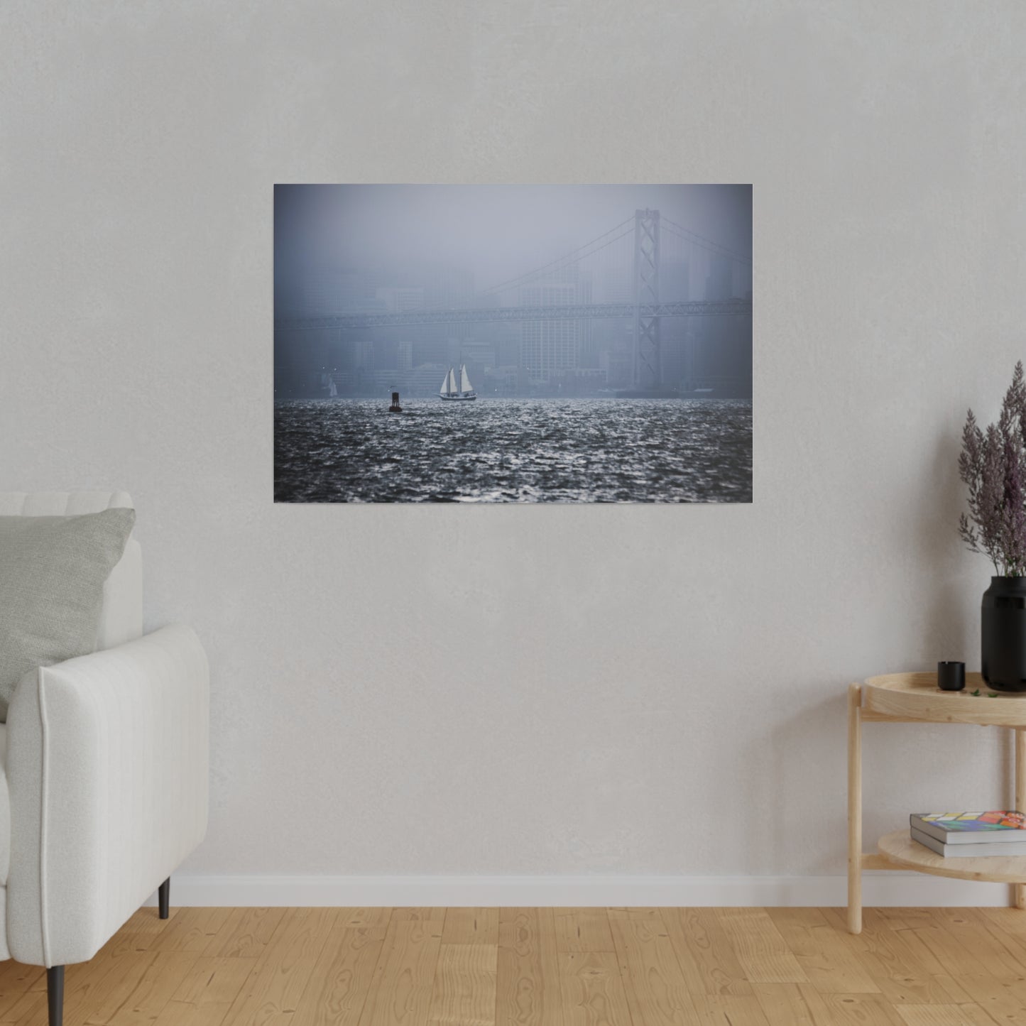 Bay Crossing: A Solitary Silhouette - Canvas