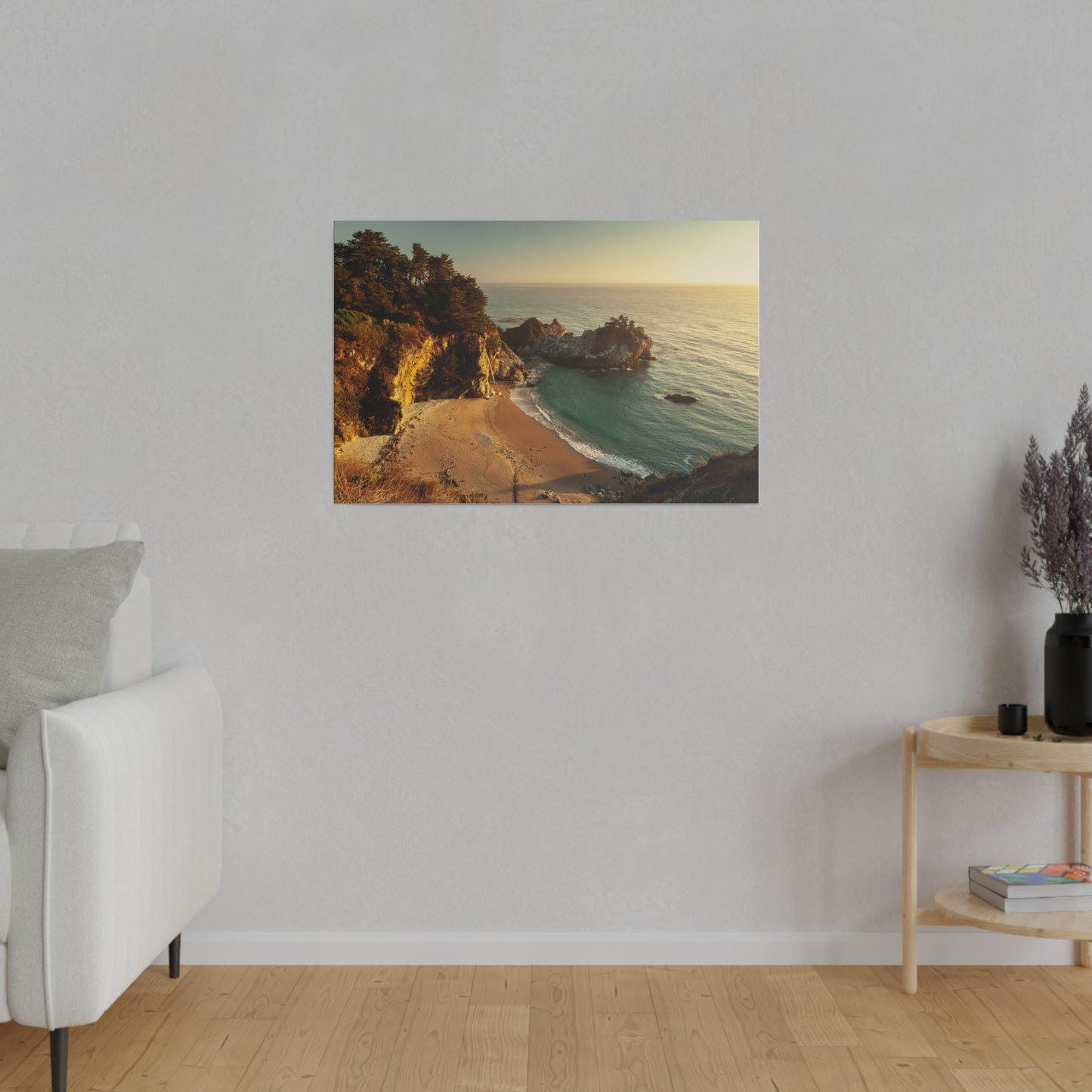 Golden Embrace: McWay Cove at Sunset - Canvas