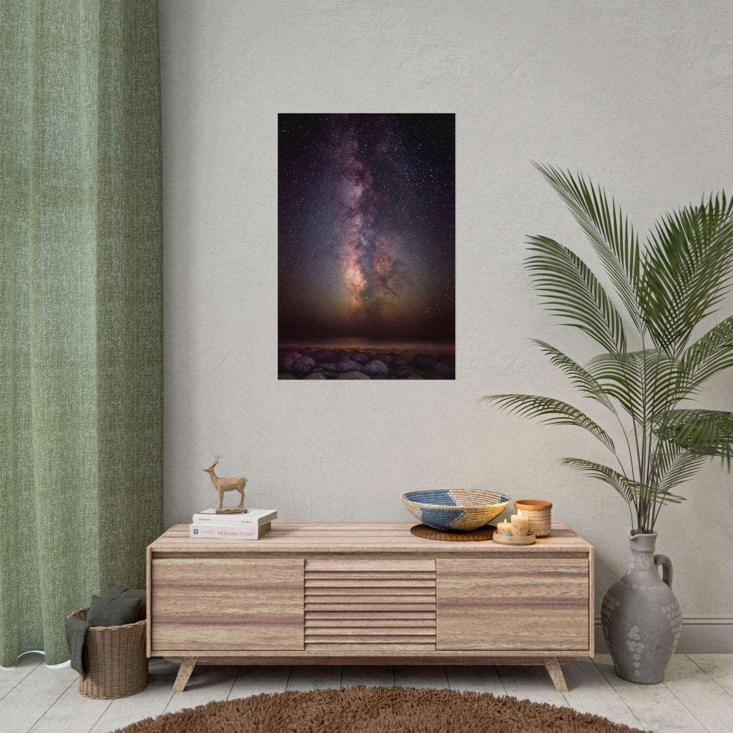 Milky Way Over Bowling Ball Beach - Poster