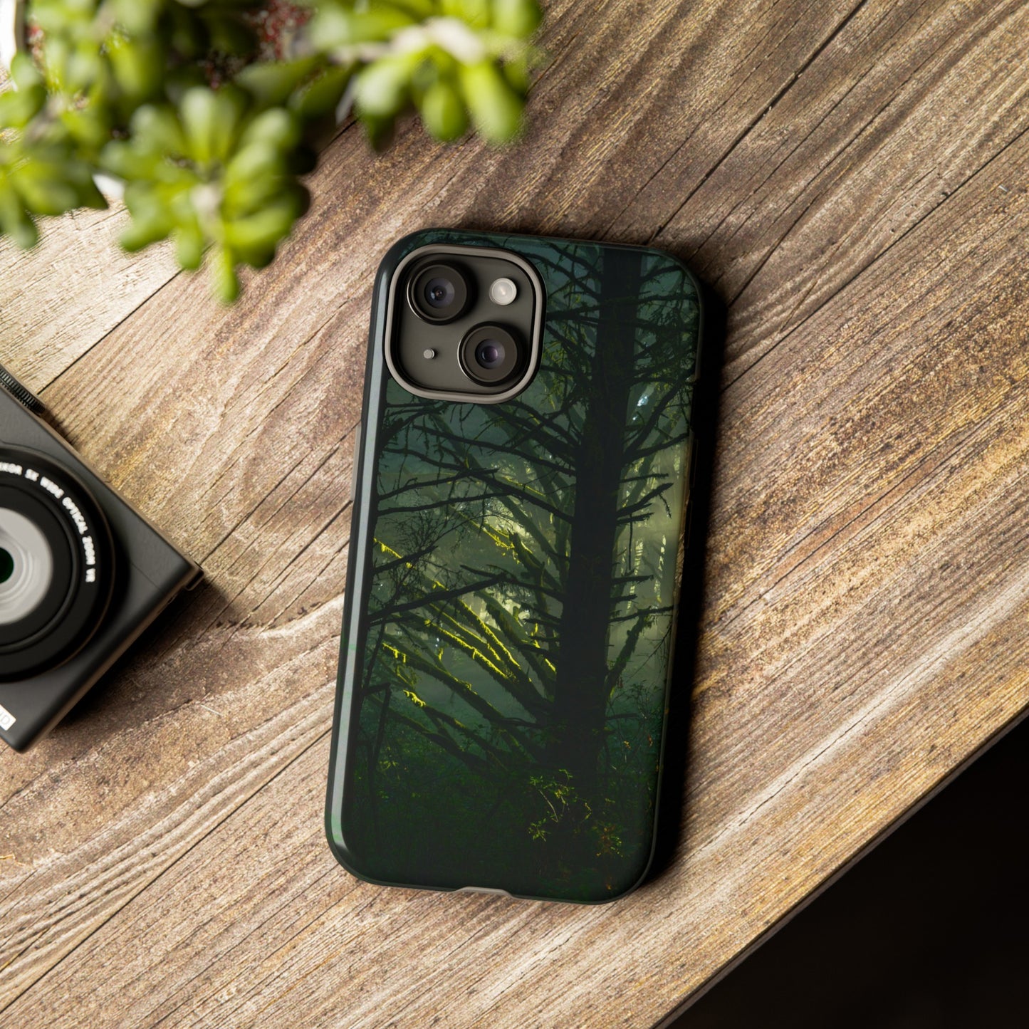 Forest Tapestry of Light and Shadow - Phone Case