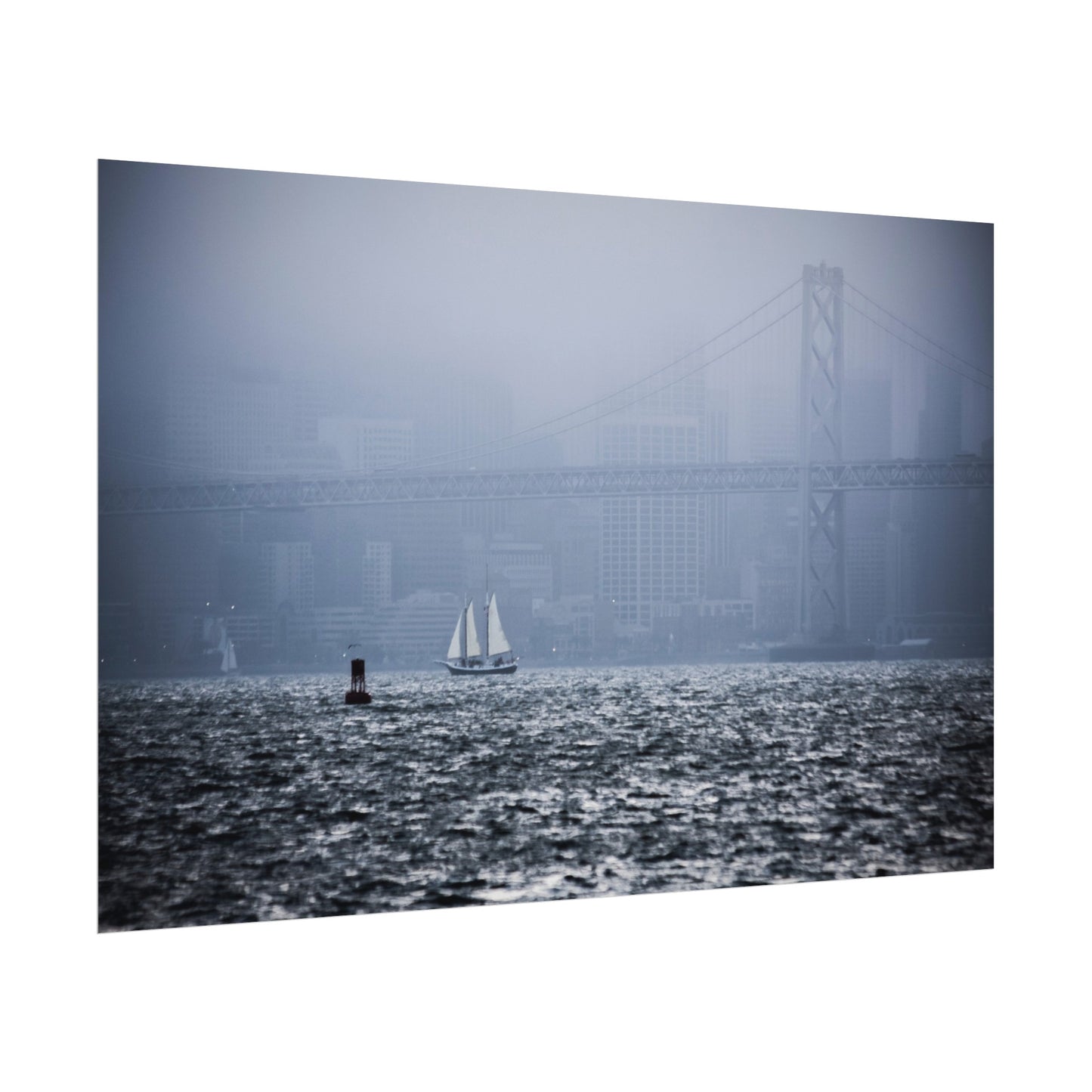 Bay Crossing: A Solitary Silhouette - Poster