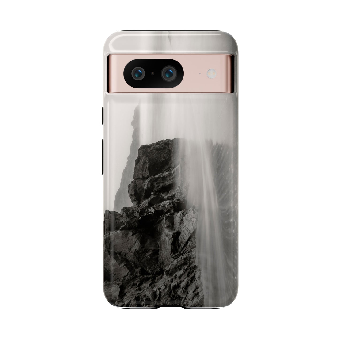 Tranquil Tides: A Black and White Seascape - Phone Case