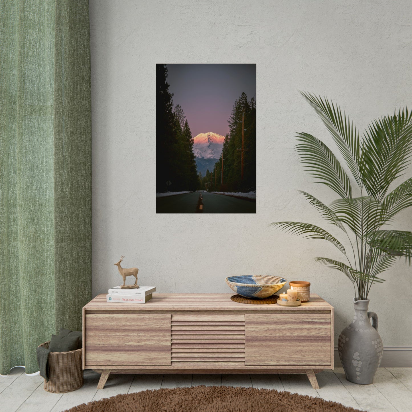 Setting Sun Over Mt. Shasta - Poster