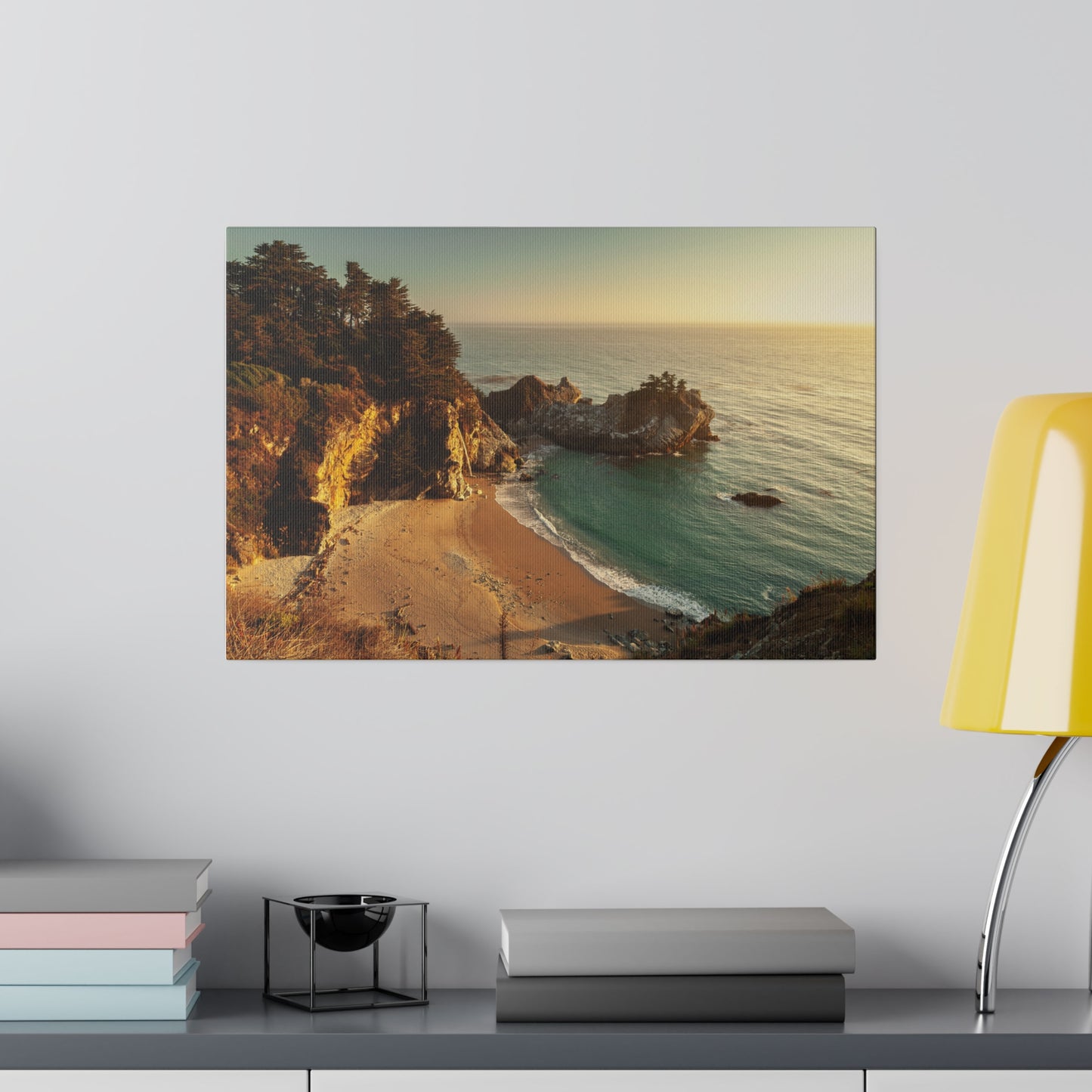 Golden Embrace: McWay Cove at Sunset - Canvas