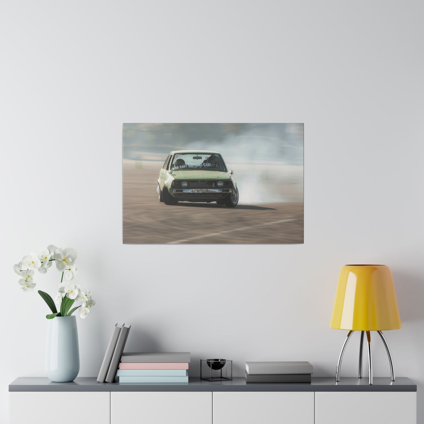 Green Machine Drifting - Canvas