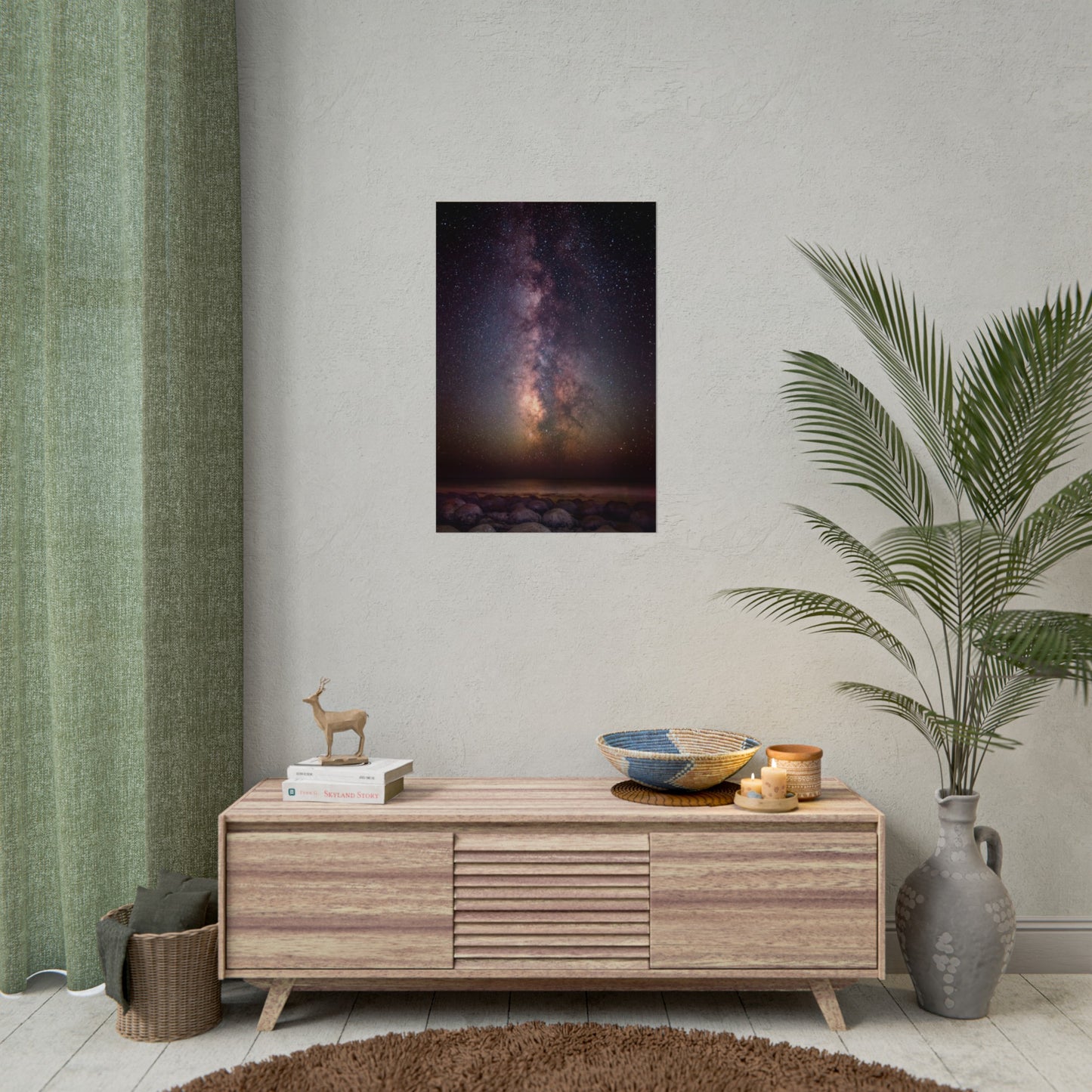 Milky Way Over Bowling Ball Beach - Poster