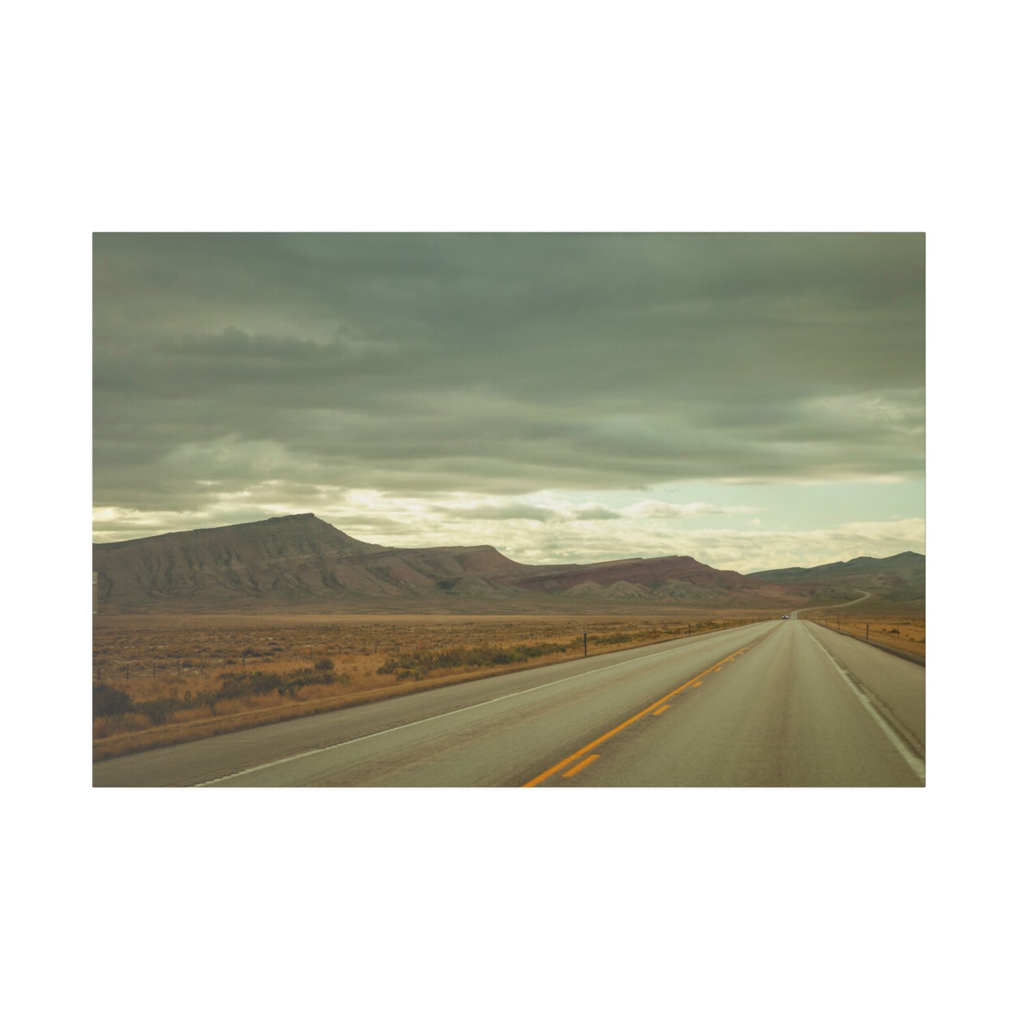 Lonely Highway in Wyoming - Canvas