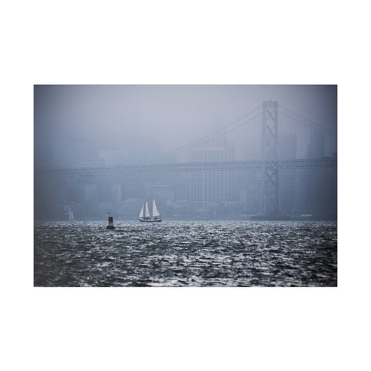 Bay Crossing: A Solitary Silhouette - Canvas