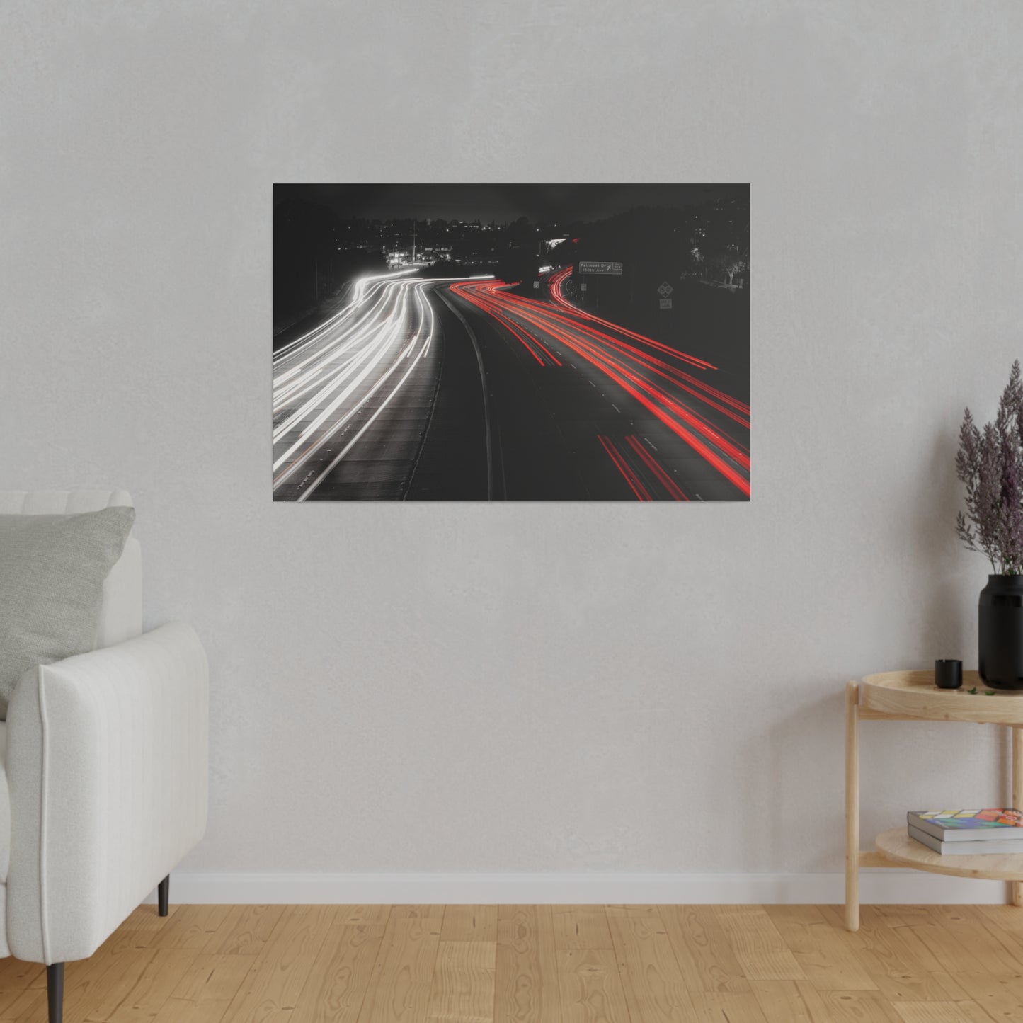 Freeway Light Streaks - Canvas