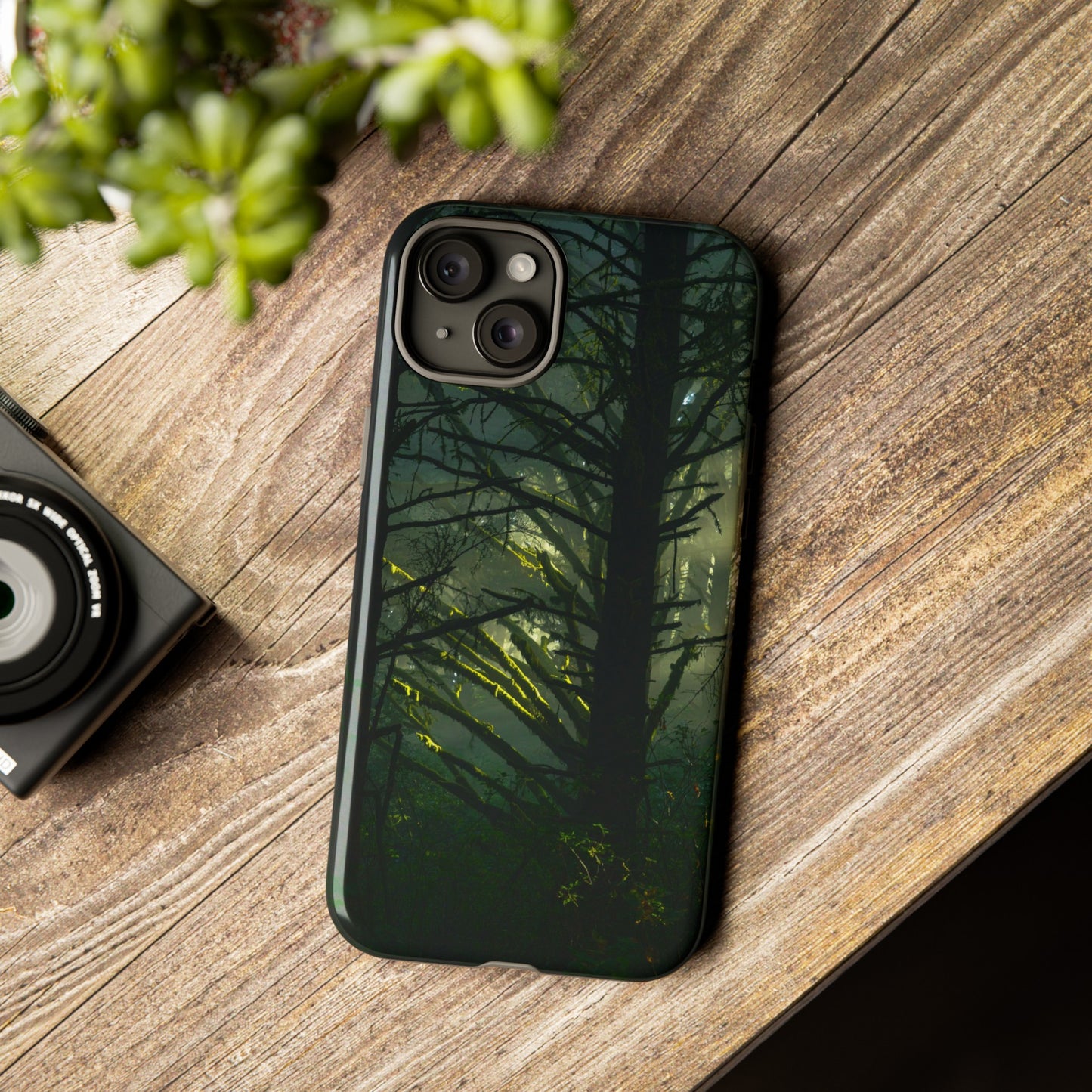 Forest Tapestry of Light and Shadow - Phone Case