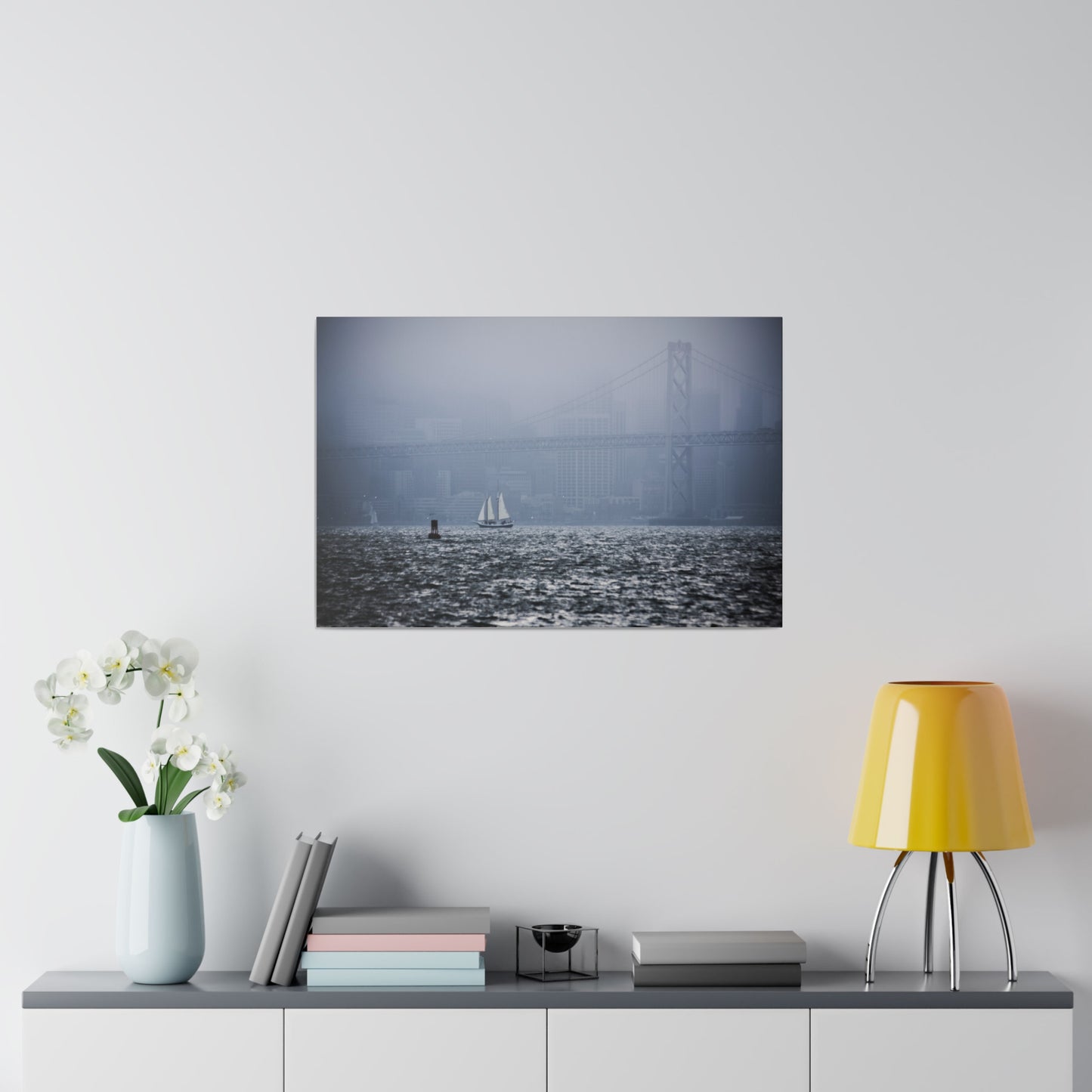 Bay Crossing: A Solitary Silhouette - Canvas