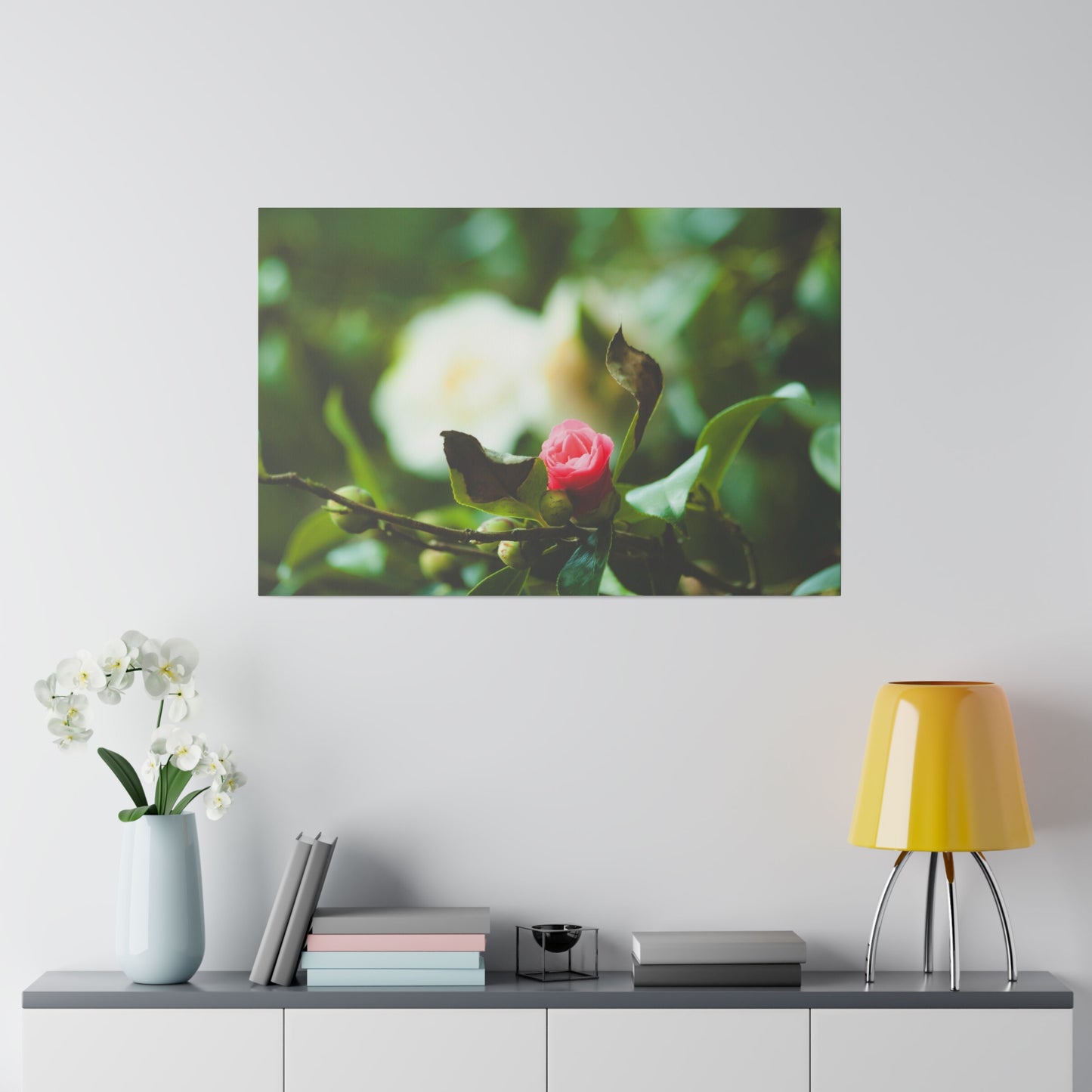 A Pink Rose in Bloom - Canvas